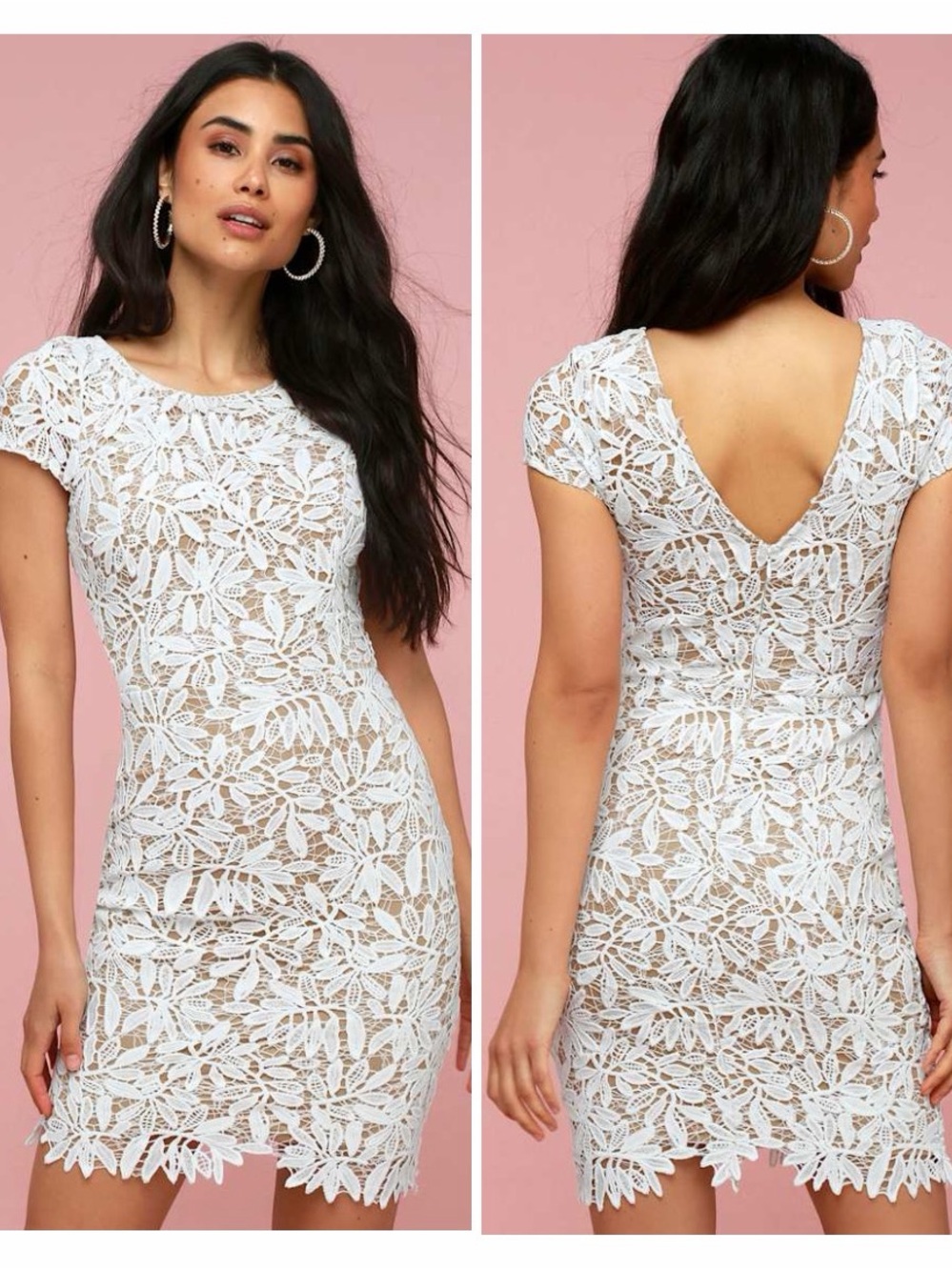 Lulus Right Shear, Right Now White Lace Bodycon Dress Wedding Bridal Bride